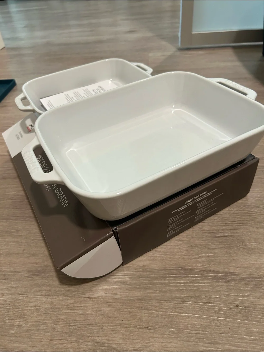 Staub White Ceramic 2-Piece Rectangular Baking Dishes